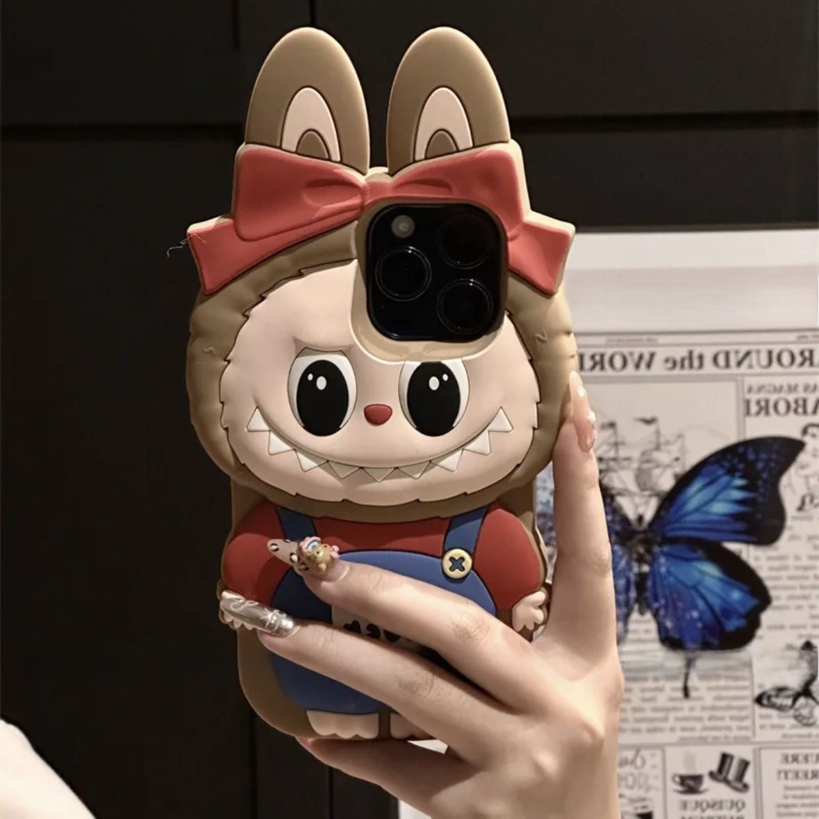 3D Cute Cartoon Strap Labu Silicone iPhone Case