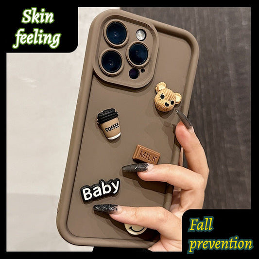 DIY retro 3D teddy bear iPhone case