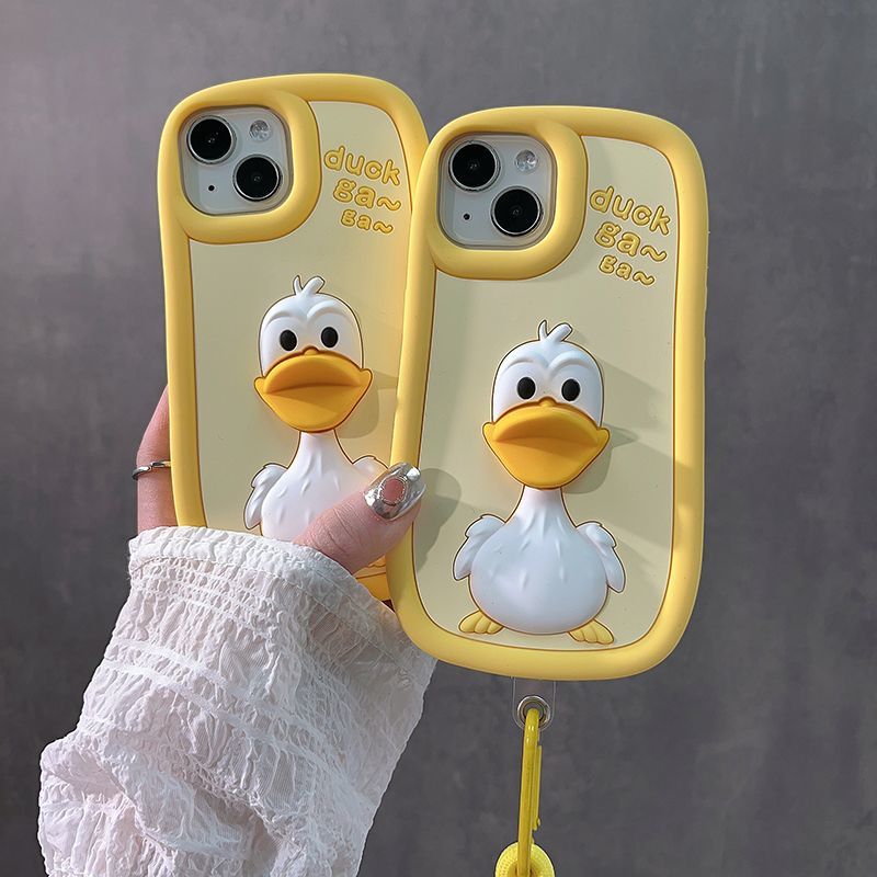 Cartoon Yellow Big Mouth Duck Soft Rubber iPhone Case