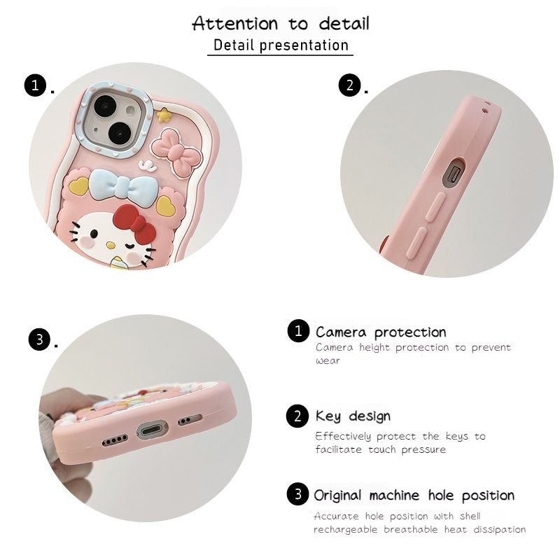 Cartoon Hello Kitty Silicone iPhone Phone Case