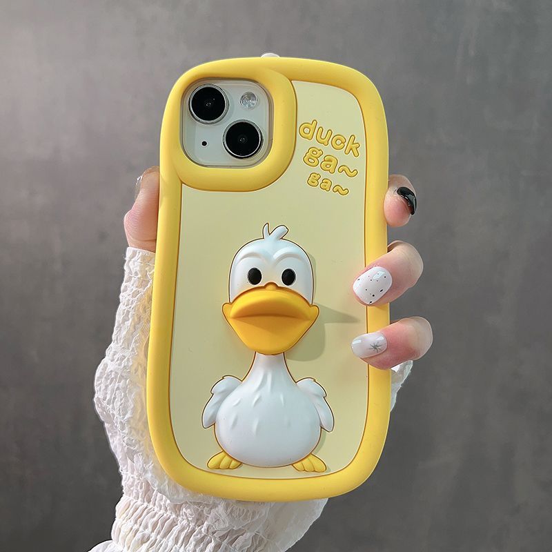 Cartoon Yellow Big Mouth Duck Soft Rubber iPhone Case