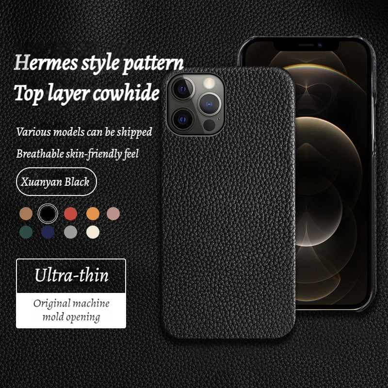 Simple Noble Genuine Leather Phone Case Cowhide Drop-Resistant