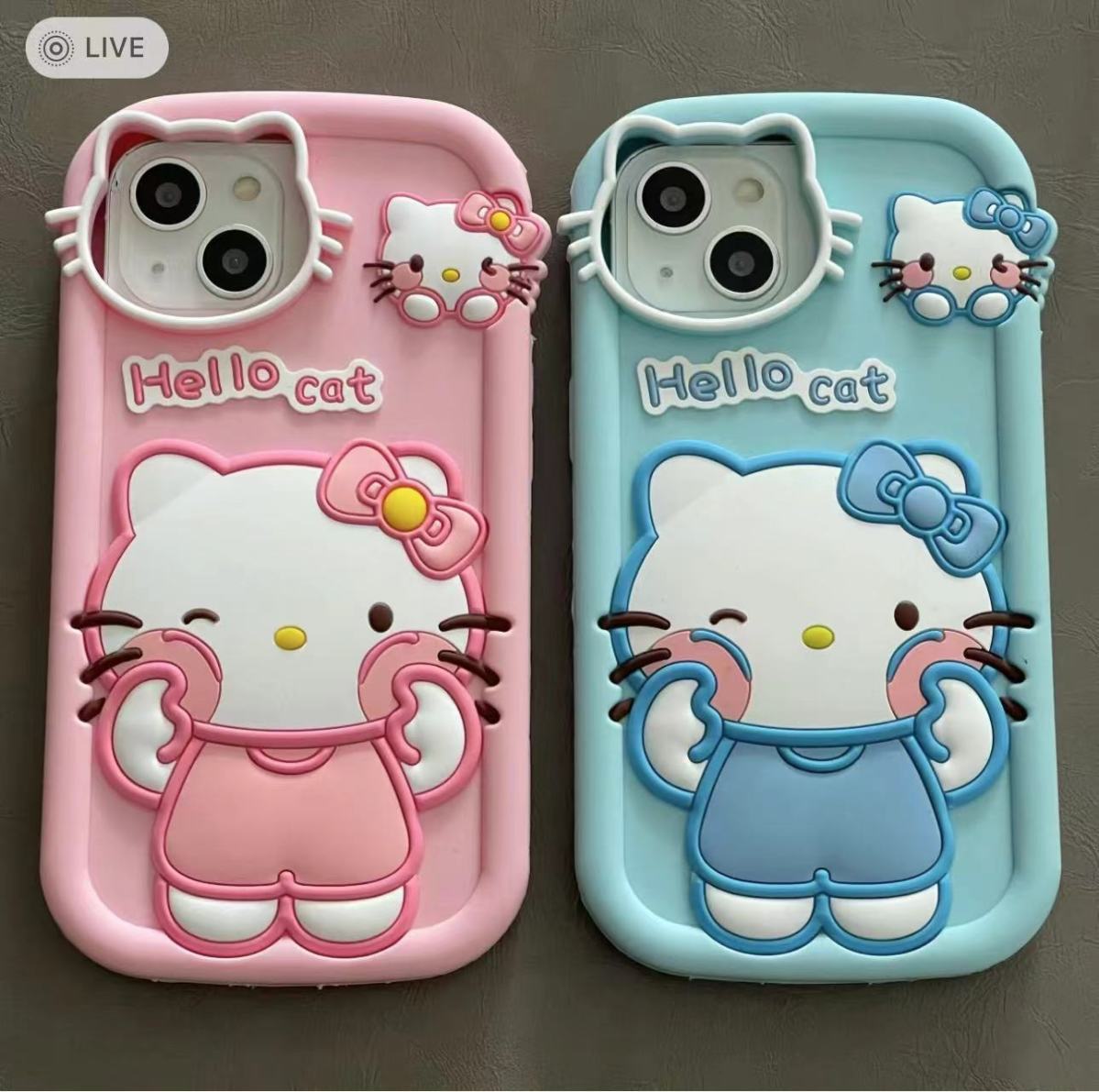 Cartoon Face Rubbing Hello Kitty Girly Style iPhone Phone Case