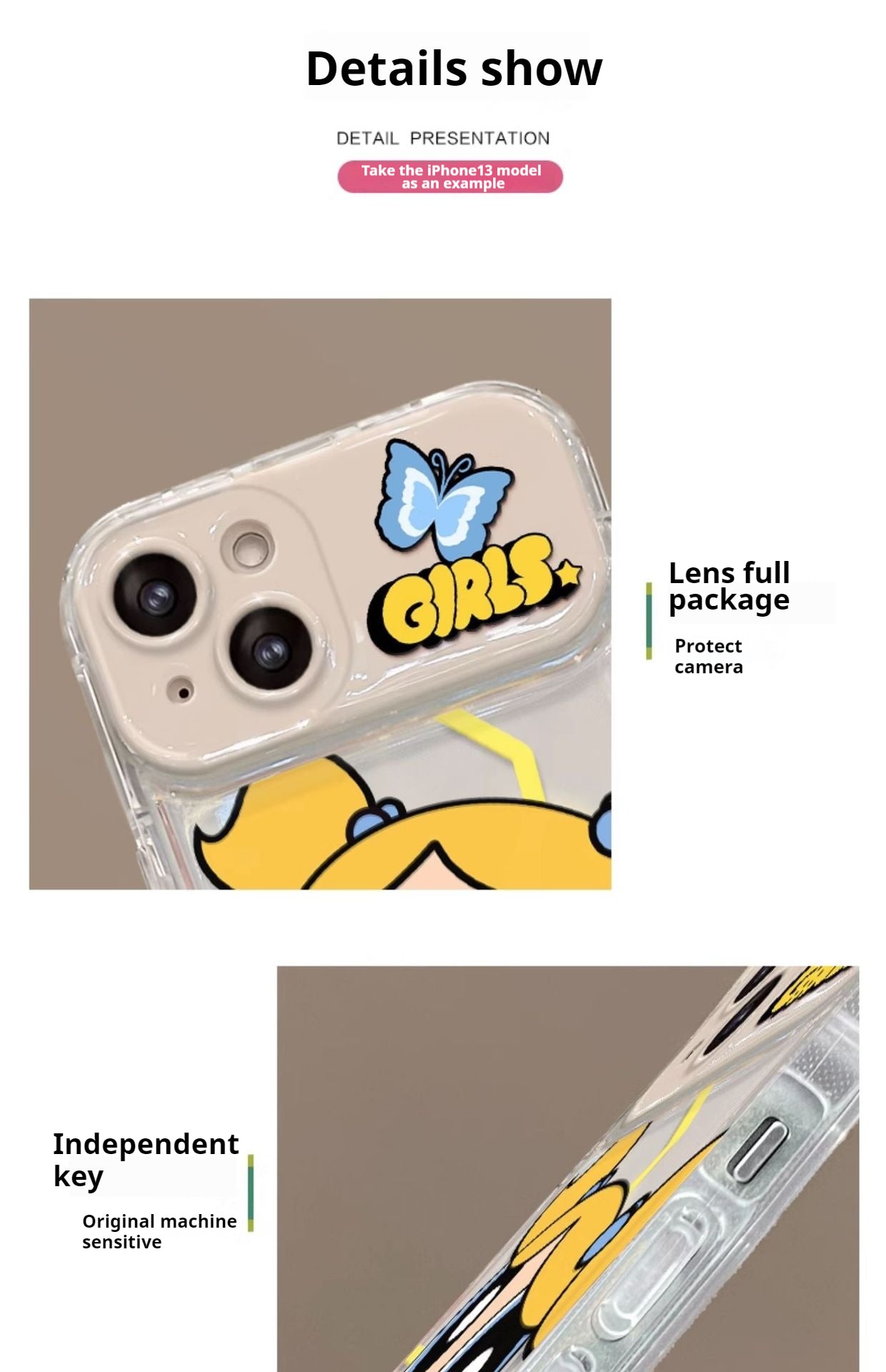 The Powerpuff Girls Flip Mirror Silicone Phone Case