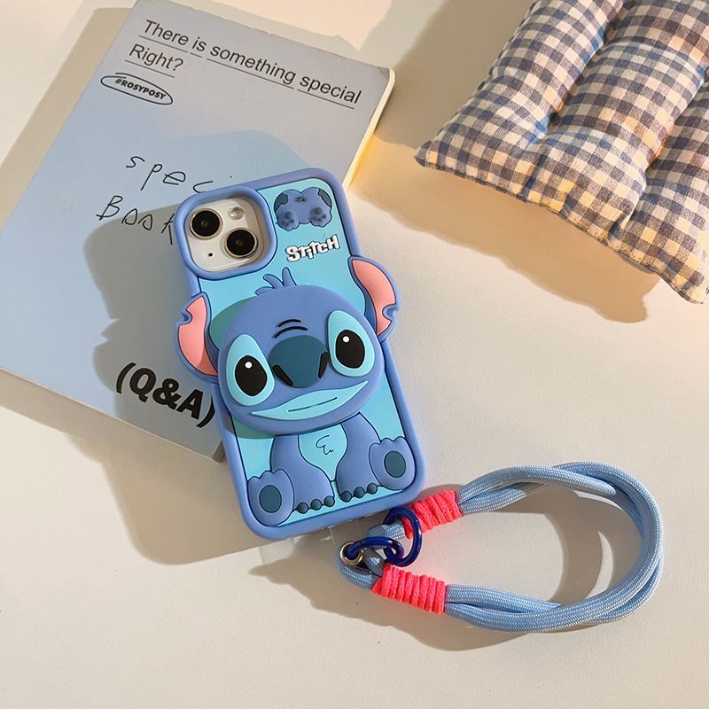 Cartoon Cute Stitch IPhone Case With Mirror