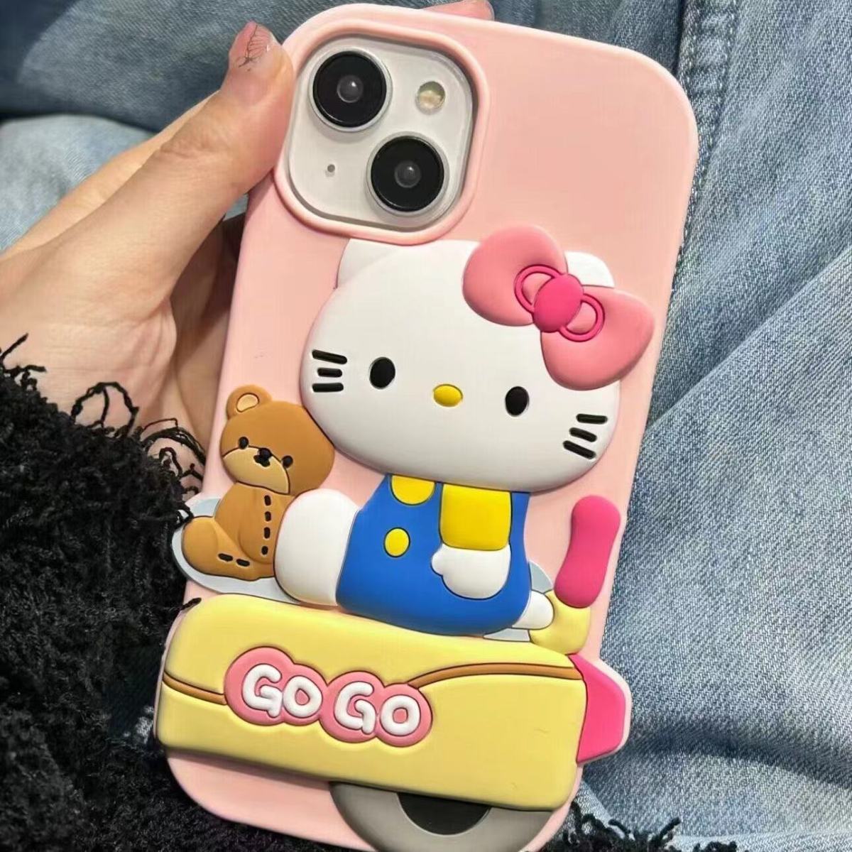 Cute KT Cat Melody Little Yellow Duck iPhone Silicone Case