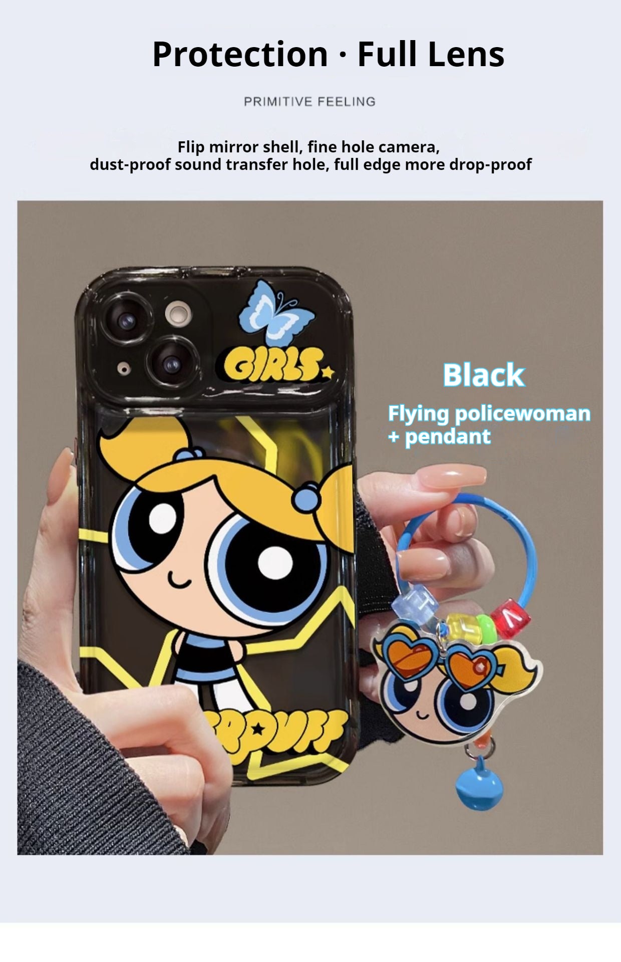 The Powerpuff Girls Flip Mirror Silicone Phone Case