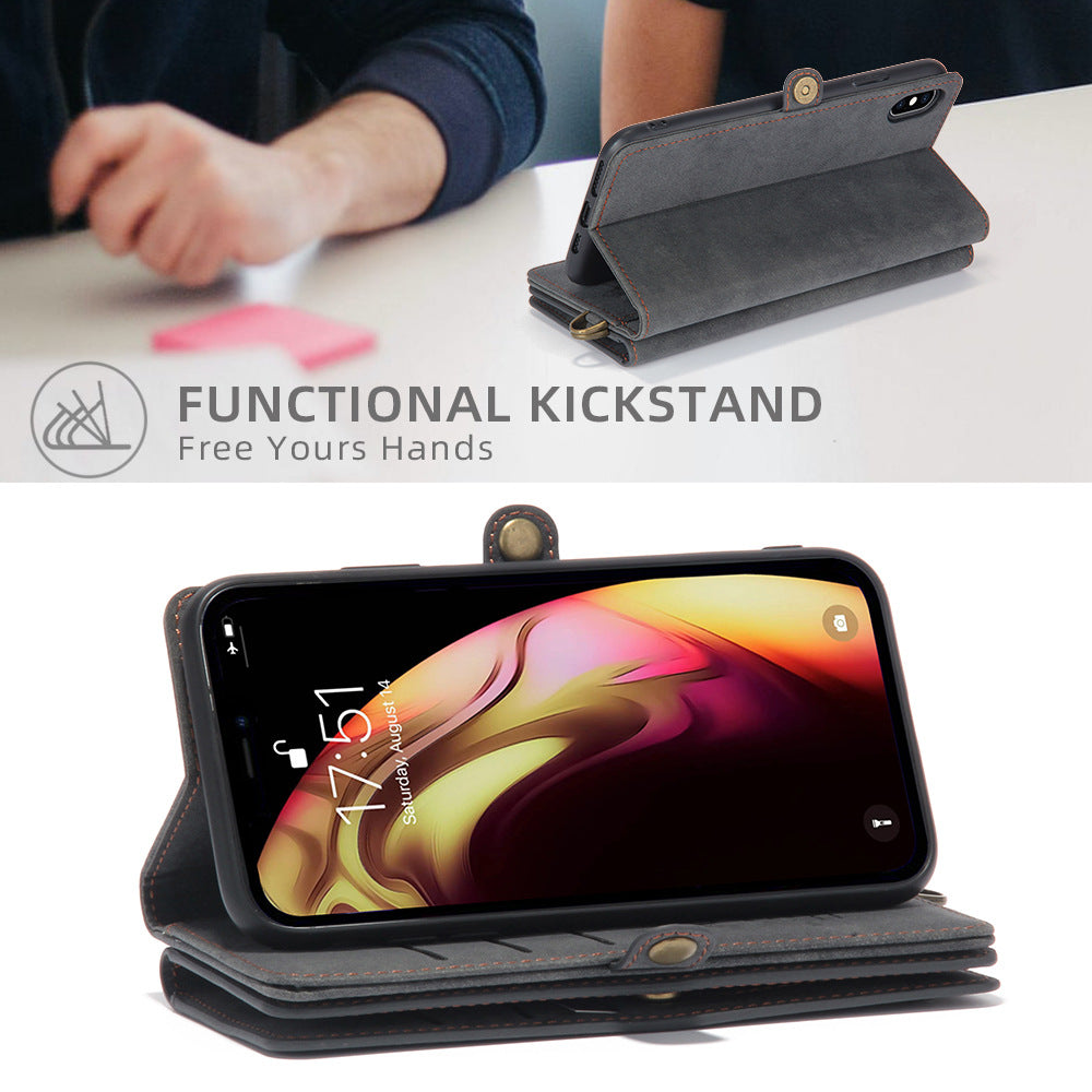 Stand Storage Multifunctional Leather Magnetic iPhone Case