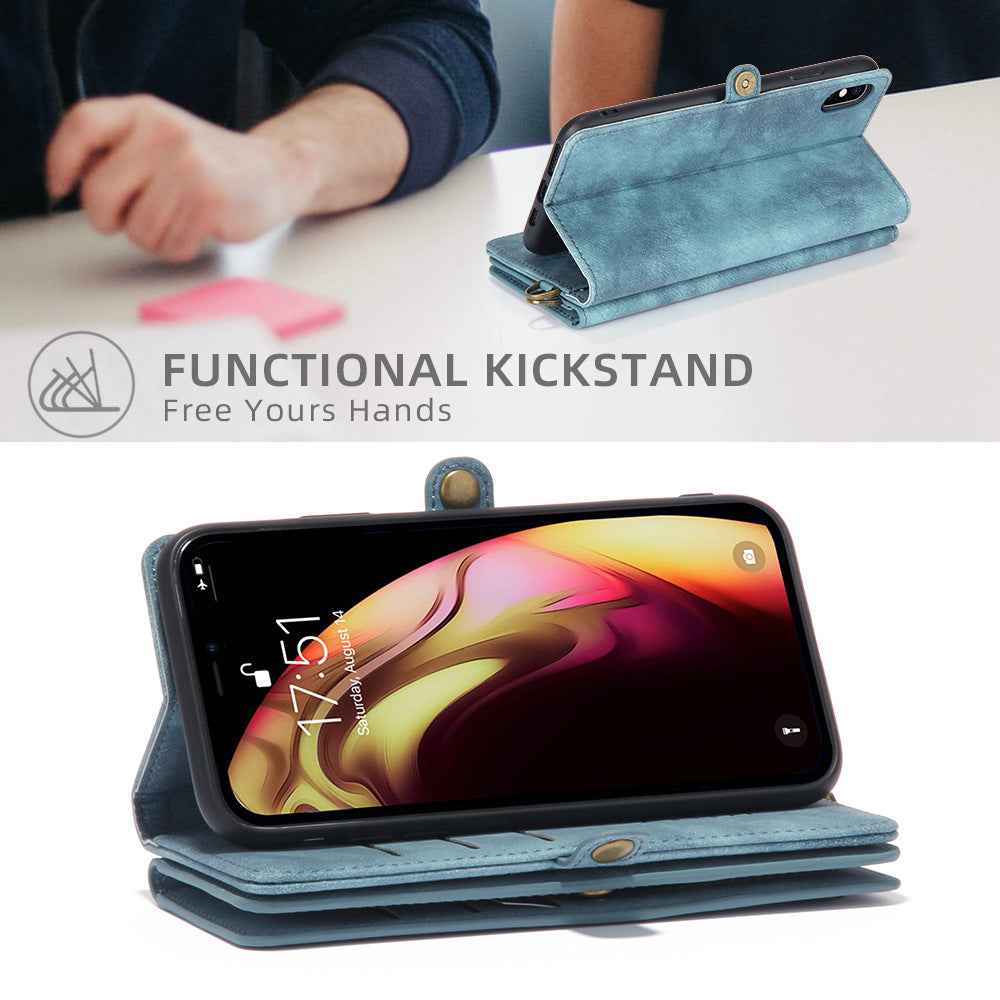 Stand Storage Multifunctional Leather Magnetic iPhone Case