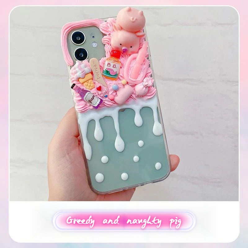 Handmade DIY Cream Glue Doll Series Phone Case