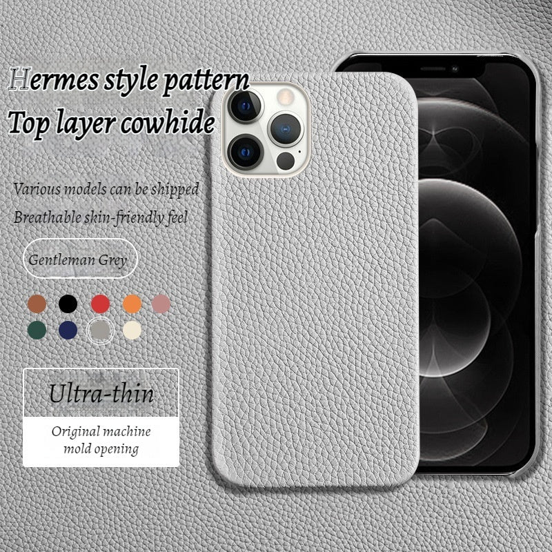 Simple Noble Genuine Leather Phone Case Cowhide Drop-Resistant