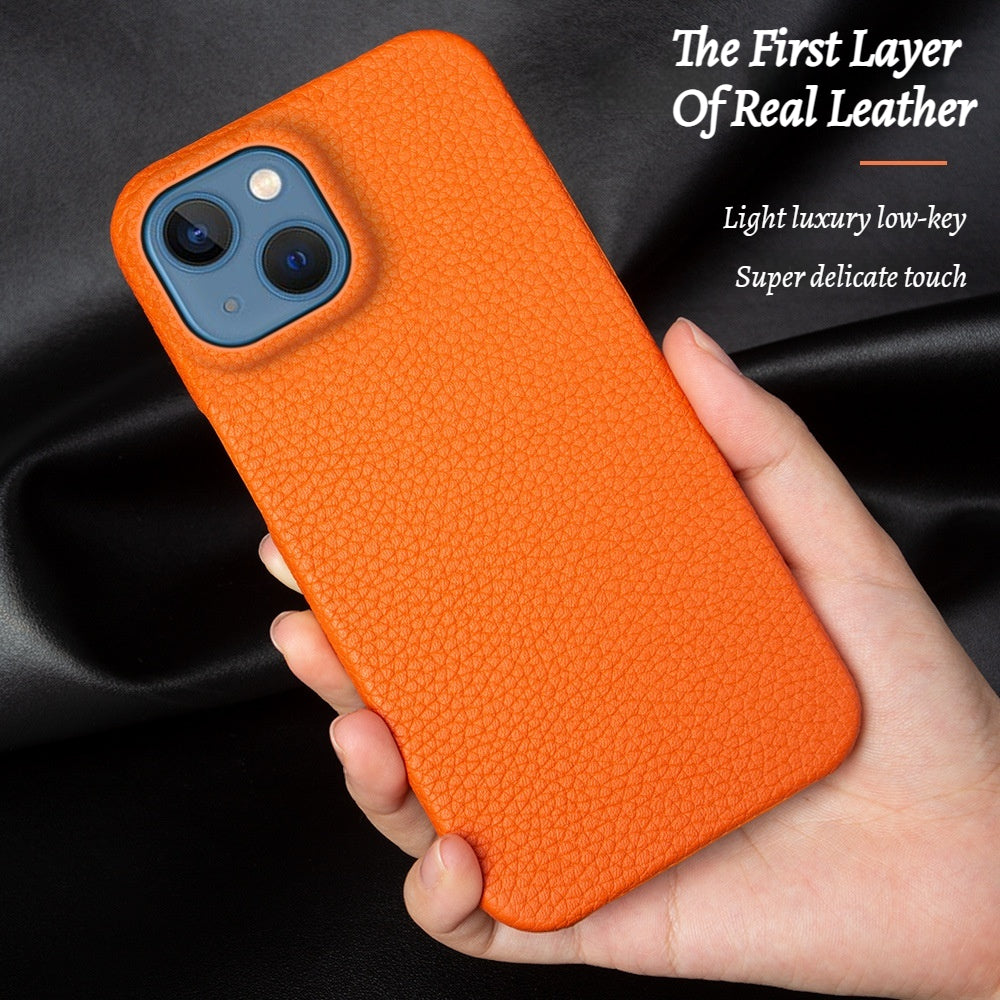 Simple Noble genuine leather phone case iphone16 new style