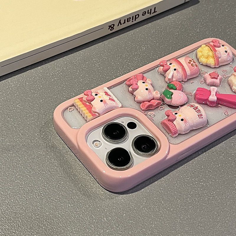 Fun Pink Cat iPhone Phone Case