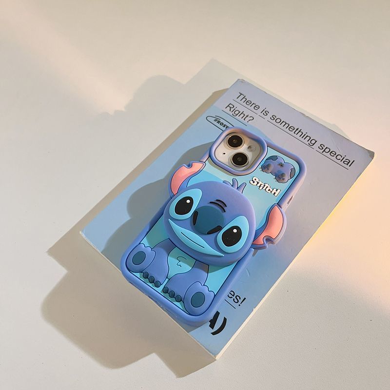 Cartoon Cute Stitch IPhone Case With Mirror